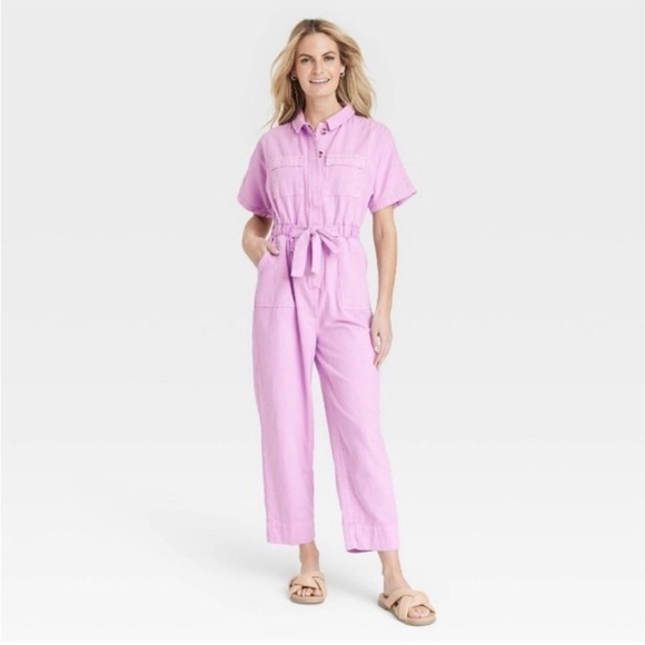 Universal Thread Pink Buttoned Jumpsuit - Picture 3 of 6